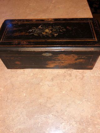 Antique French Swiss Inlaid Wood Case Cylinder Music Box 1800’s Switzerland Wrks