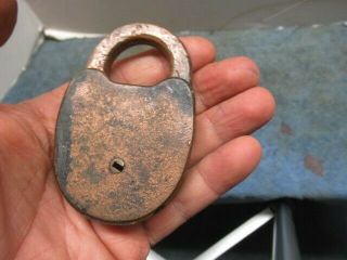 Old brass railroad padlock lock S.  P.  CO.  Southern Pacific.  n/r 3