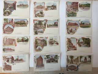 Postcard Columbian Expo Set Of 12 Chicago American Souvenir Cards