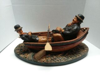 Laurel And Hardy In Row Boat Figurine Statues,  Rare