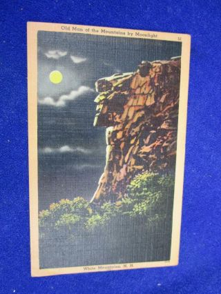 Old Man Of The Mountains Hampshire Nh Linen Postcard (79)