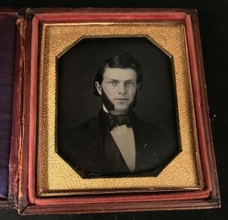1/6 Plate Daguerreotype Of Handsome Young Man,  Clear Image,  No Wipes,  Full Case