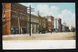Ga Augusta Seven Hundred Block Broad Street 1908 Postcard