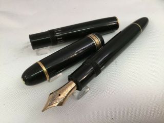 Montblanc Diplomat 1950s 149 Fountain Pen Silver Rings Restored 14C Tri - Tone Nib 8