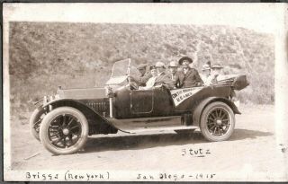 Vintage Rppc 1915 Car Stutz Tijuana Mexico San Diego California Photo Postcard