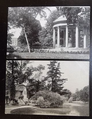 2 Vintage Versailles France Postcards - Temple Of Love & The Mill / Hamlet