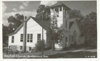 Baptist Church Bridgeport,  Alabama Real Picture Postcard 1940s - 1950s