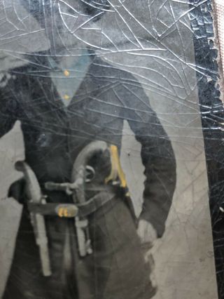 civil war soldier tintype photo 1836 Pistol Knife Sword Musket Confederate USA 3