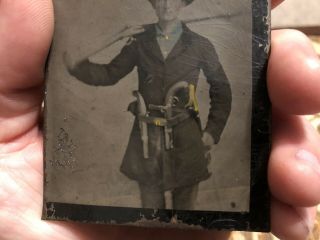 civil war soldier tintype photo 1836 Pistol Knife Sword Musket Confederate USA 6