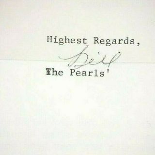 LETTER FROM BILL PEARLS TO GENE MOZEE THANKING HIM FOR BIRTHDAY CARD 7