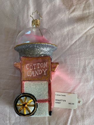 Christopher Radko Cotton Candy Machine Christmas Ornament