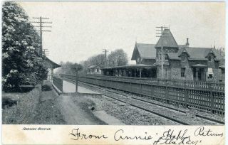 Old Ardmore Pa Rr Station Depot Tracks Delaware & Montgomery County Postcard