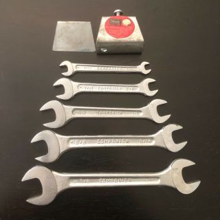Vintage Made In Usa Sears Companion 9 - 4360 5 Piece Open End Wrench Set /