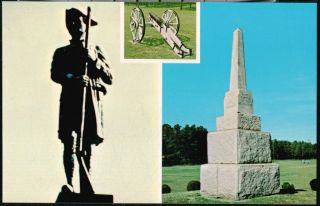 Burlington Nc Alamance Battleground Monument James Hunter & Cannon Vtg Postcard