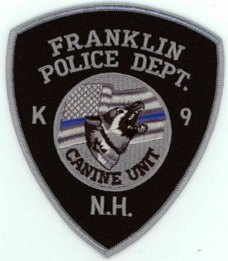 Franklin Police K - 9 Hampshire Nh Patch Sheriff