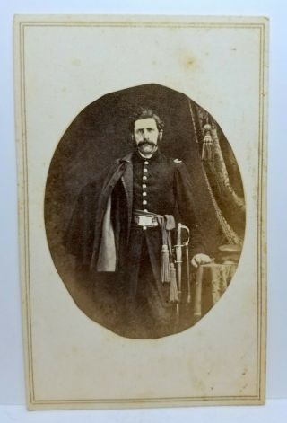 1860s Union Army Civil War Soldier In Uniform,  Cdv Photo,  Old