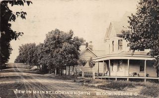 E94/ Bloomingdale Ohio Rppc Postcard Jefferson Co 1908 Main Street North Homes