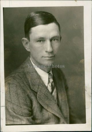Eddie Goostree Suit Tie Handsome Young Man Portrait Slick Vintage Photo 5x7