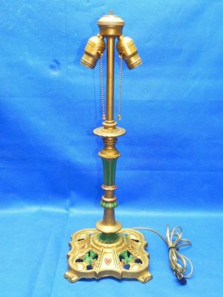 Antique Cast Iron Table Lamp Milcast 1920 