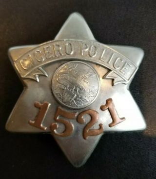 Cicero Police Capone Era Pie Plate Badge