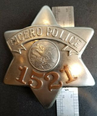 Cicero Police Capone Era Pie Plate Badge 4