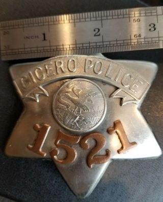 Cicero Police Capone Era Pie Plate Badge 5