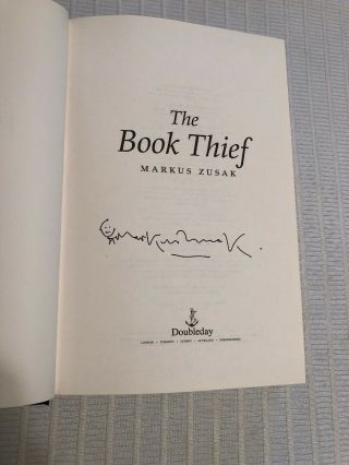 Rare Signed 2007 The Book Thief Markus Zusak First Edition Uk Death Wwii History