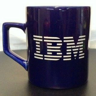 Vintage 1980 ' s Dark Blue IBM Logo Computer Office Nerd Coffee Tea Mug Cup 2