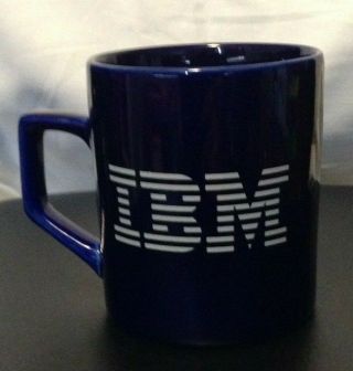 Vintage 1980 ' s Dark Blue IBM Logo Computer Office Nerd Coffee Tea Mug Cup 3