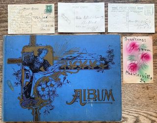 Rare C1908 Lovely 153 Postcards Album Koonts Bedford Pa Old Rppc Undivided Back,