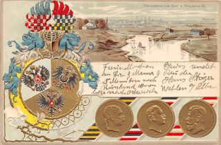 Deutschland,  Coat Of Arms,  Dreikaiserreichsecke Ecke B.  Myslowitz 1907 Poland Li