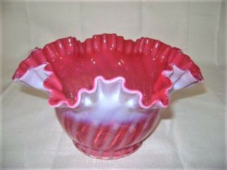 Antique Cranberry Opalescent Swirl 4 " Lamp Shade