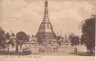 1903 - 10 Burma B/w / Brown Postcards X4 / Pagodas / Monastery / Creek
