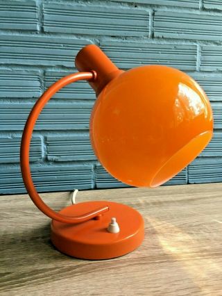 Vintage Space Age Design Lamp Atomic Light Mid Century Eyeball Pop Art Orange