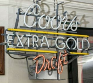Coors Extra Gold Draft Beer Neon Sign