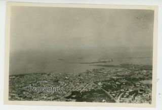 Pre Ww2 1932 Photograph China Tsingtao Aerial Panoramic Sharp Photo Qingdao