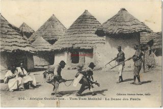 West Africa Senegal Tam Tam Malinke La Danse Des Fusils Vintage Postcard 30.  4.  1