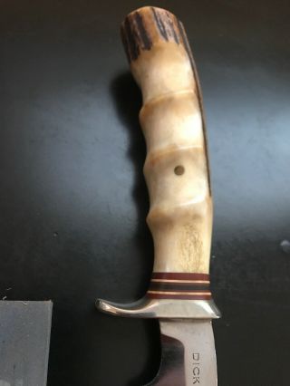 Randall Knife 3 - 6 One Pin Finger Grip Stag - HEISER Sheath - 1950’s Korean War Era 7