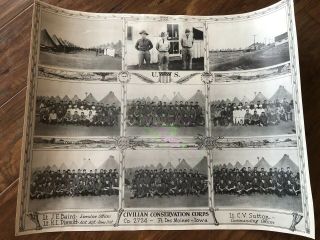 Rare Civilian Conservation Corps Co 2724 Des Moines,  Ia Large Photo Poster 1930s