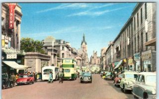 Aberdeen,  Scotland View Of Union Street Scene C1950s Cars Uk Postcard