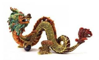Jay Strongwater Shen Lung Dragon W/ Swarovski Crystals Collectible Sculpture/art