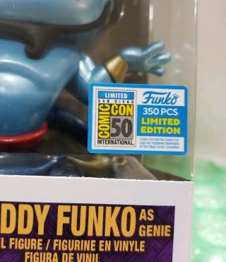 FUNKO POP SDCC 2019 FUNDAYS FREDDY METALLIC GENIE from Aladdin LE350 Exclusive 4