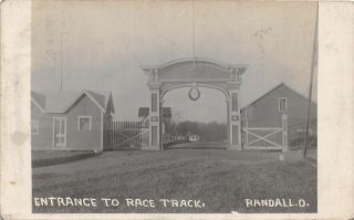 F61/ Randall Cleveland Ohio Rppc Postcard 1912 Horse Race Track Entrance