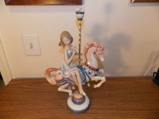 Lladro Gloss Finish Girl On Carousel Horse Figurine 1469