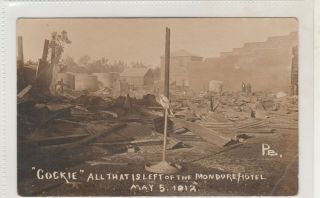 Vintage Postcard The Mondure Hotel Destroyed By Fire Wondai Queensland 1912