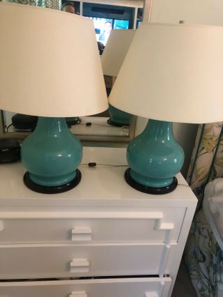 Christopher Spitzmiller set of blue table lamps in 5