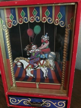 Otagiri Japan Musical Box Clown Dancing Horse French Can Can