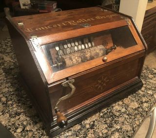 Antique Concert Rolling Organ With 3 Cobs Piece