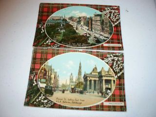 Scotland Macgregor Tartan Series 4282 Postcards (2) Edinburgh Unposted