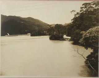 Large Vintage Photograph Of Tai Tam Reservoir,  Hong Kong,  1930 